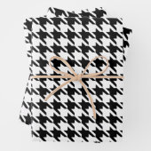 Schwarz-Weiß-Hahnentrittmuster-Muster Geschenkpapier Set (Beispiel)