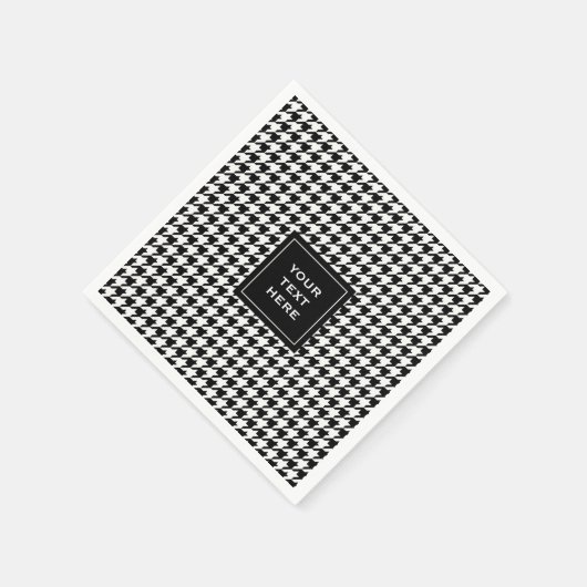 Schwarz-Weiß-Hahnentrittmuster-Muster Serviette (Ecke)