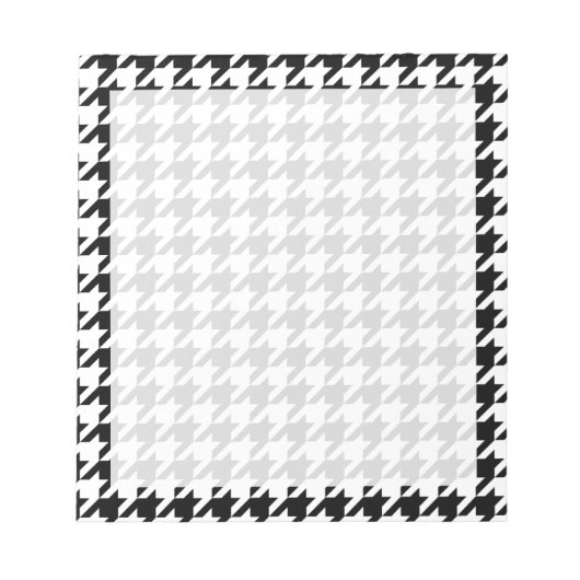 Schwarz-Weiß-Hahnentrittmuster Notizblock (Vorderseite)