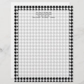 Schwarz/Weiß Hahnentrittmuster Stilvoller Mode-Des Briefkopf (Vorne/Hinten)