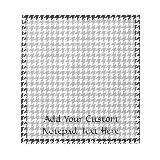 Schwarz/Weiß-Hahnentrittmuster Stilvoller Mode-Des Notizblock (Vorderseite)