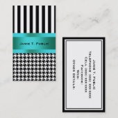 Schwarz-Weiß-Hahnentrittmuster Visitenkarte (Vorne/Hinten)