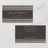 Schwarz-Weiß-Hahnentrittmuster-Visitenkarte Visitenkarte (Vorne/Hinten)