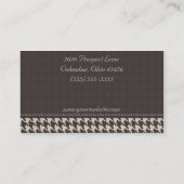 Schwarz-Weiß-Hahnentrittmuster-Visitenkarte Visitenkarte (Rückseite)