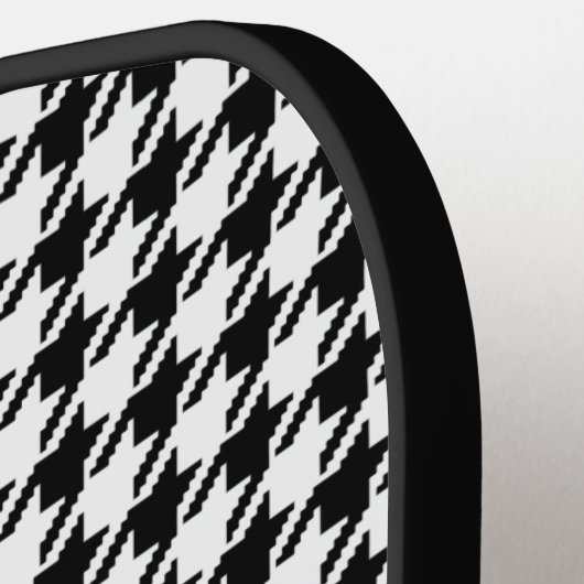 Schwarz-Weiß-Hahnentrittmuster von Shirley Taylor Pickleball Schläger (Linke Seite)