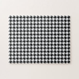 Schwarz-Weiß-Hahnentrittmuster von Shirley Taylor Puzzle