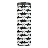 Schwarz-Weiß-Haifischfisch-Muster Thermal Tumbler Thermosbecher (Rückseite)