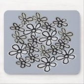 Schwarz-Weiß-Halbfarben-Muster Mousepad (Vorne)