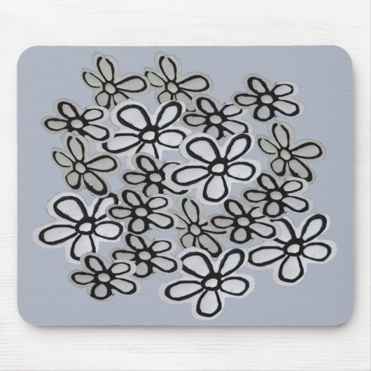 Schwarz-Weiß-Halbfarben-Muster Mousepad (Vorne)