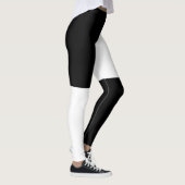 Schwarz-Weiß-Halbierung Leggings (Rechts)