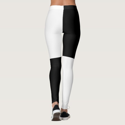Schwarz-Weiß-Halbierung Leggings (Rückseite)