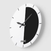 Schwarz-Weiß-Halbkreis Große Wanduhr (Winkel)