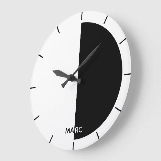 Schwarz-Weiß-Halbkreis Große Wanduhr (Winkel)