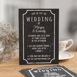 Schwarz-Weiß-Halbpension Einladung zur Hochzeit