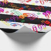 Schwarz-Weiß-Halbschrift und Halbgrafik Geschenkpapier (Ecke)