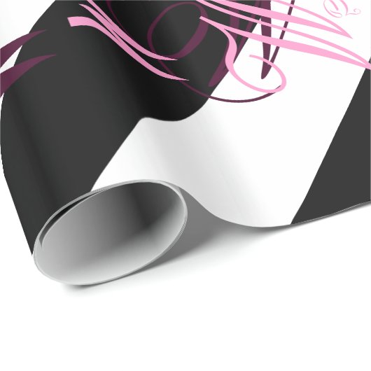 Schwarz-Weiß-Halbschrift und Halbgrafik Geschenkpapier (Rolleneckpunkt)