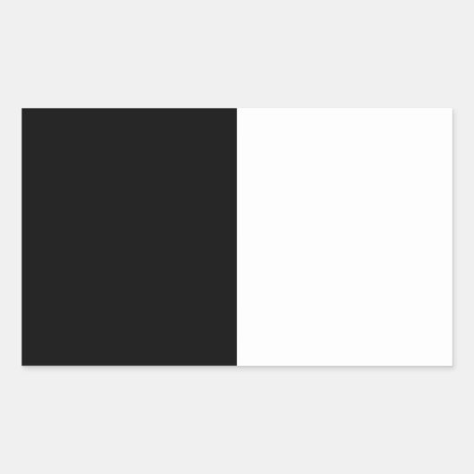 Schwarz-Weiß-Halbschrift und Halbgrafik Rechteckiger Aufkleber (Vorderseite)