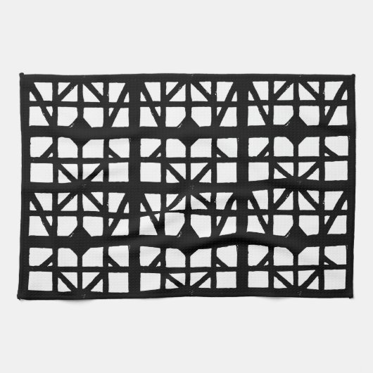 Schwarz-Weiß-Halbzeitschrift Geschirrtuch (Horizontal)