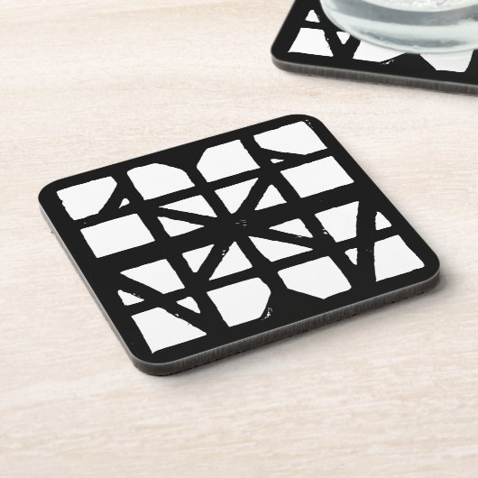 Schwarz-Weiß-Halbzeitschrift Getränkeuntersetzer (Linke Seite)