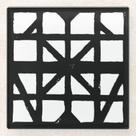 Schwarz-Weiß-Halbzeitschrift Glasuntersetzer