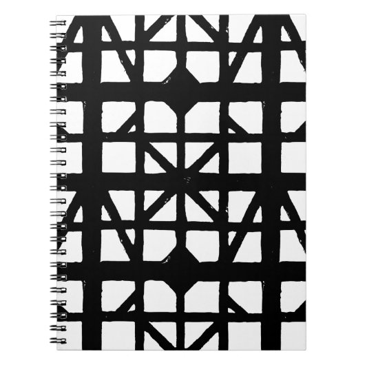 Schwarz-Weiß-Halbzeitschrift Notizblock (Vorderseite)