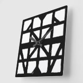 Schwarz-Weiß-Halbzeitschrift Quadratische Wanduhr (Winkel)