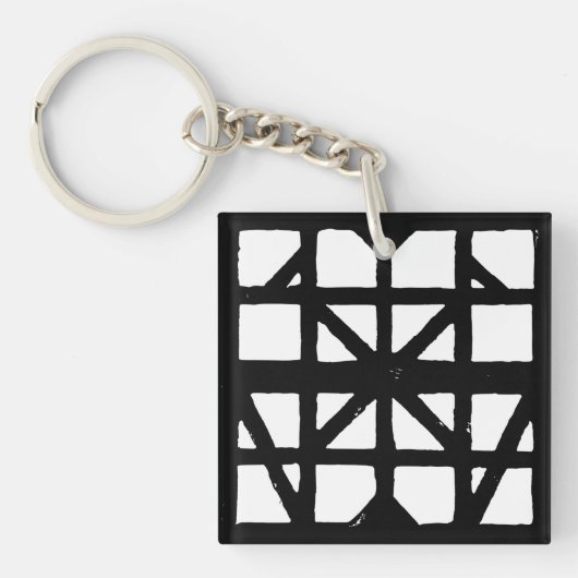 Schwarz-Weiß-Halbzeitschrift Schlüsselanhänger (Vorderseite)