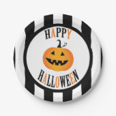 Schwarz-Weiß Halloween 7" Papierplatte Pappteller (Vorderseite)