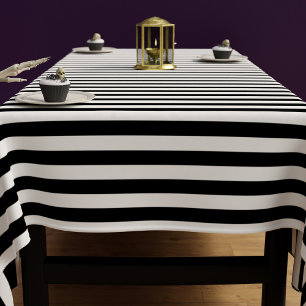 Schwarz-Weiß Halloween-Baumwolltablette Tischdecke