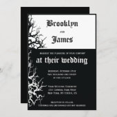 Schwarz-Weiß-Halloween-Einladungen Einladung (Vorne/Hinten)