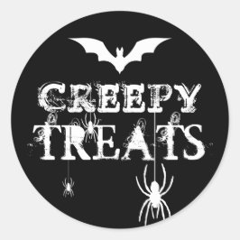 Schwarz-Weiß-Halloween-Fledermausspinnen Runder Aufkleber