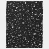 Schwarz-Weiß Halloween Fleecedecke (Vorderseite)