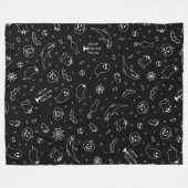 Schwarz-Weiß Halloween Fleecedecke (Vorderseite (Horizontal))