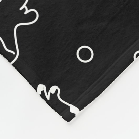 Schwarz-Weiß Halloween Fleecedecke (Ecke)