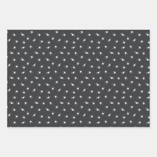 Schwarz-Weiß-Halloween-Geister Geschenkpapier Set (Vorderseite)