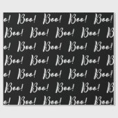 Schwarz-Weiß-Halloween-Ghost-Bootmuster Geschenkpapier (Flach)