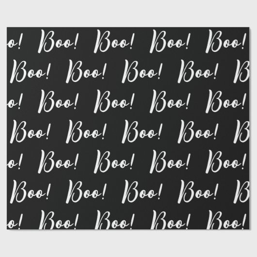 Schwarz-Weiß-Halloween-Ghost-Bootmuster Geschenkpapier (Flach)