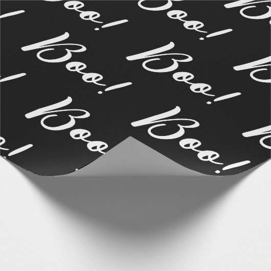 Schwarz-Weiß-Halloween-Ghost-Bootmuster Geschenkpapier (Ecke)