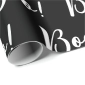 Schwarz-Weiß-Halloween-Ghost-Bootmuster Geschenkpapier (Rolleneckpunkt)