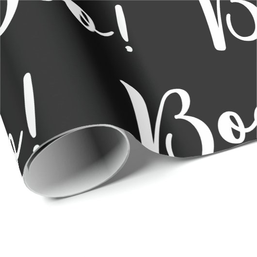 Schwarz-Weiß-Halloween-Ghost-Bootmuster Geschenkpapier (Rolleneckpunkt)