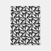 Schwarz-Weiß-Halloween-Ghost-Muster Fleecedecke (Vorderseite)