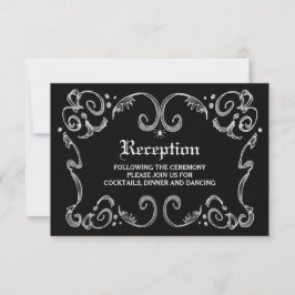 Schwarz-Weiß-Halloween-Hochzeit 3.5x5-Empfang Einladung