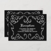 Schwarz-Weiß-Halloween-Hochzeit 3.5x5-Empfang Einladung (Vorne/Hinten)