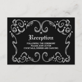 Schwarz-Weiß-Halloween-Hochzeit 3.5x5-Empfang Einladung