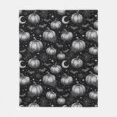 Schwarz-Weiß-Halloween-Kürbis, Bat, Spiderweb Fleecedecke (Vorderseite)