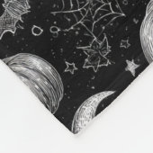 Schwarz-Weiß-Halloween-Kürbis, Bat, Spiderweb Fleecedecke (Ecke)