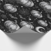 Schwarz-Weiß-Halloween-Kürbis, Bat, Spiderweb Geschenkpapier (Ecke)