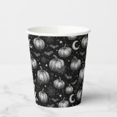 Schwarz-Weiß-Halloween-Kürbis, Bat, Spiderweb Pappbecher (Links)
