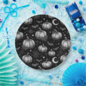 Schwarz-Weiß-Halloween-Kürbis, Bat, Spiderweb Pappteller (Party)