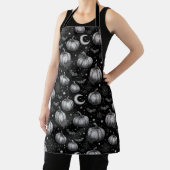 Schwarz-Weiß-Halloween-Kürbis, Bat, Spiderweb Schürze (InSitu)